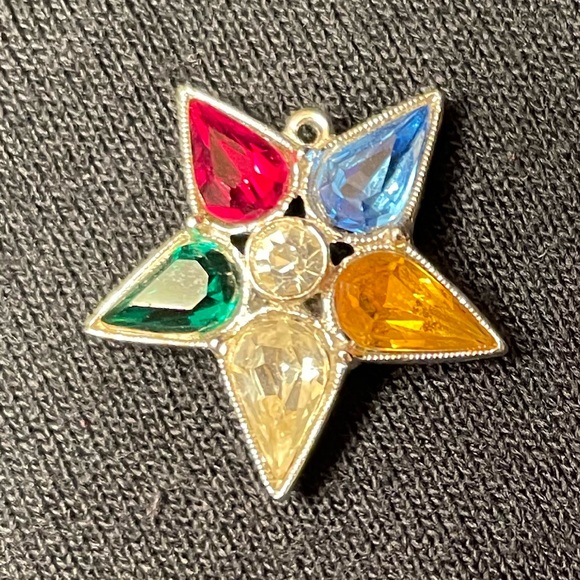-NEW 💙💛⭐️💚❤️OES Pendant with - Rhinestones ❤️💚⭐️💛💙 - Picture 1 of 4